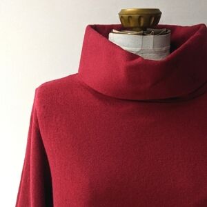 Cos Red Wool Blend Roll Neck Top
